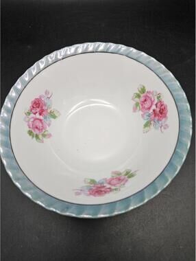 Vintage Japanese Lusterware Bowl 7" Hand Painted Floral Iridescent Made Japan